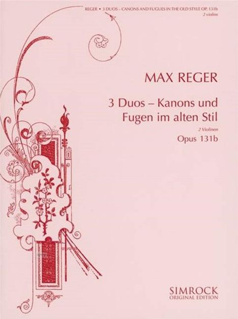 Max Reger: Drei Duos op. 131b, Noten