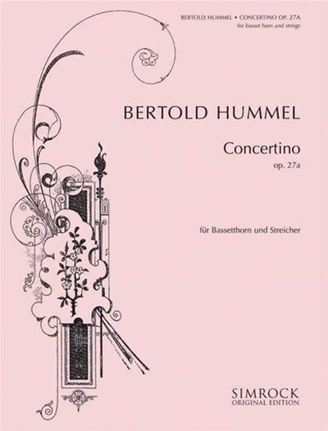 Bertold Hummel: Concertino op. 27a, Noten