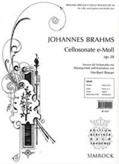 Johannes Brahms: Cellosonate e-Moll op. 38, Noten