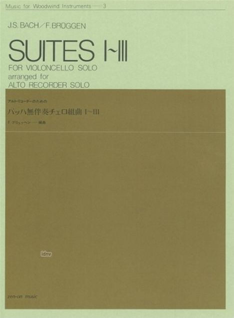 Johann Sebastian Bach: Cello Suites I-III, Noten