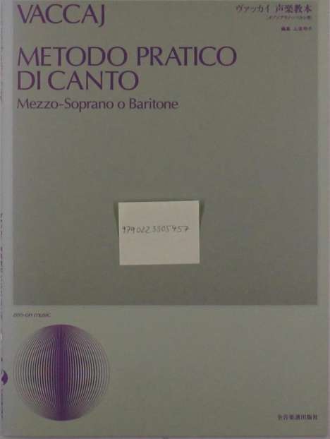 Nicola Vaccai: Vaccai, Nicola      :Metodo Pratico di Canto /, Noten