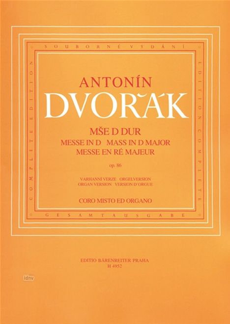 Antonin Dvorak: Messe D-Dur op. 86, Noten