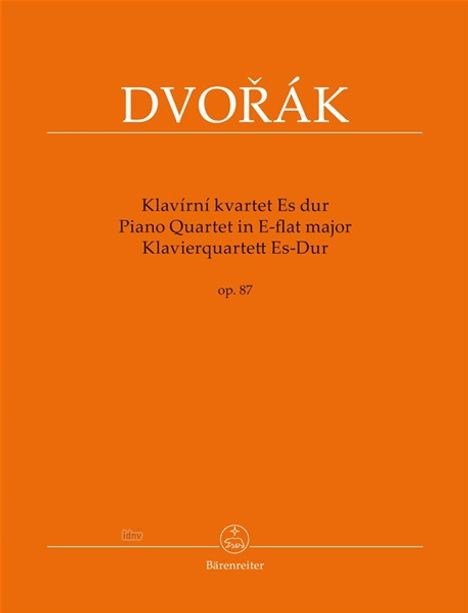 Klavierquartett Es-Dur op.87, Partitur mit Stimmen, Noten