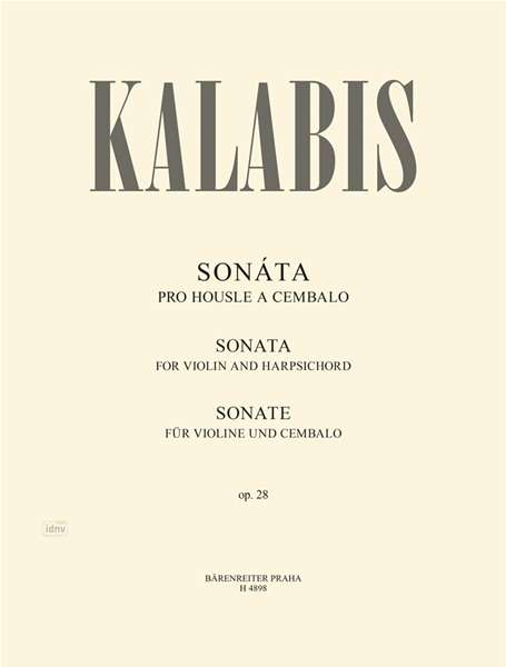Viktor Kalabis: Sonate für Violine und Cembalo op. 28 (1967), Noten
