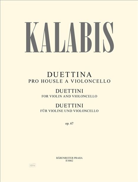Viktor Kalabis: Duettini für Violine und Violoncello op. 67, Noten