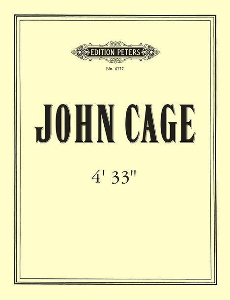 John Cage: 4'33'' (Tacet Version), Noten