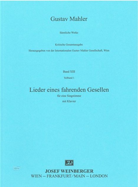 Gustav Mahler: Lieder eines fahrenden Geselle, Noten