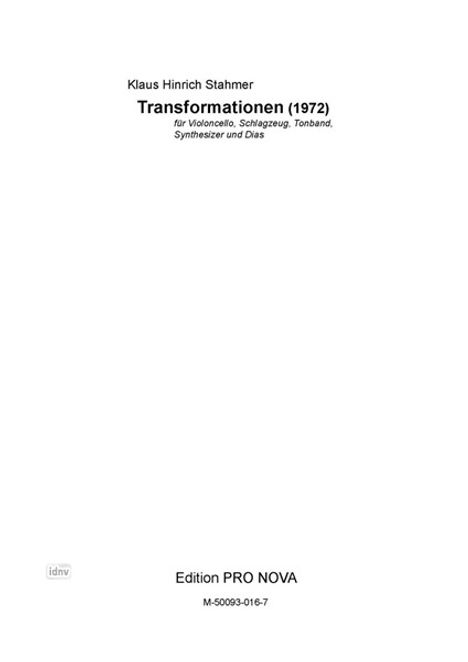 Klaus H Stahmer: Transformationen, Noten