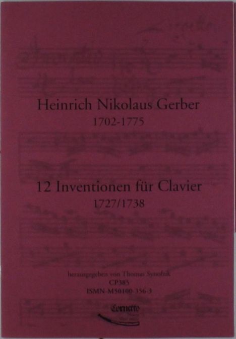 Heinrich Nikolaus Gerber: 12 Inventionen für Clavier, Noten