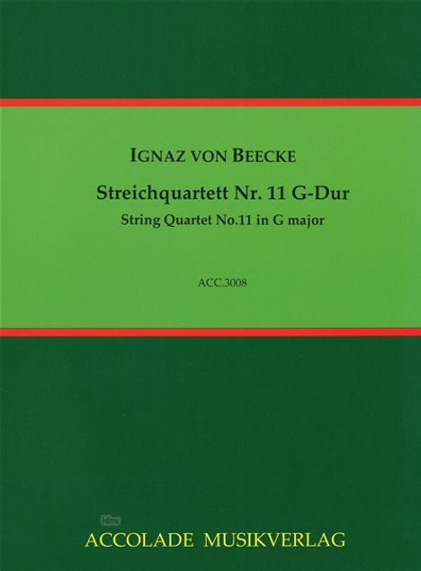 Ignaz von Beecke: Streichquartett Nr.11 G-Dur, Noten