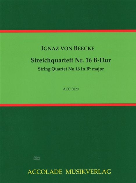 Ignaz von Beecke: Streichquartett Nr. 16 B-Dur, Noten