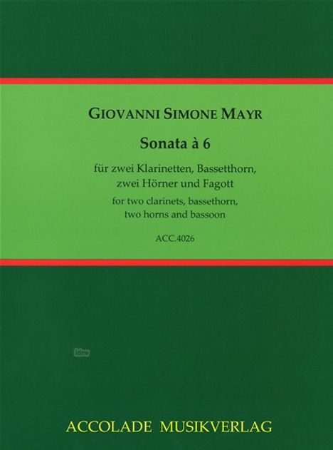 Giovanni Simone Mayr: Sonate a 6, Noten