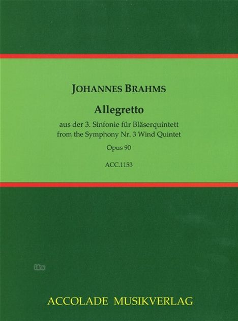 Johannes Brahms: Poco Allegretto aus der 3. Sin, Noten