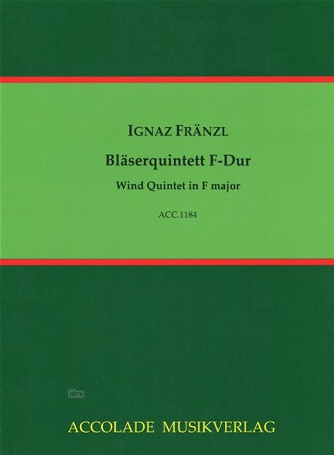 Ignaz Fränzl: Bläserquintett F-Dur, Noten