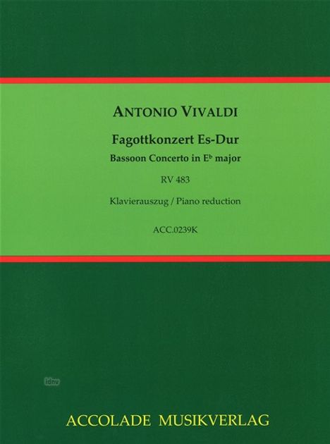 Antonio Vivaldi: Konzert für Fagott, Streicher, Noten