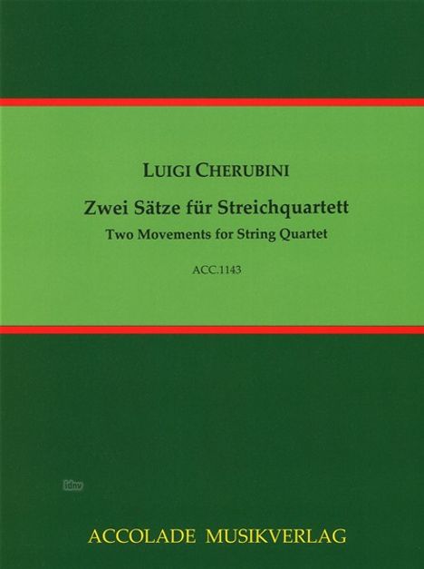 Luigi Cherubini: Zwei Quartettsätze, Noten