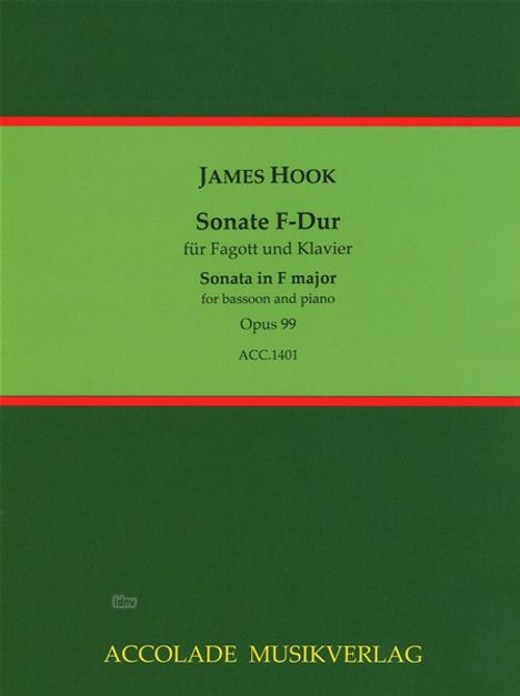 James Hook: Sonate für Fagott und Klavier F-Dur op. 99, Noten