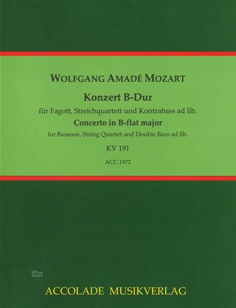 Wolfgang Amadeus Mozart: Konzert B-Dur KV 191, Noten