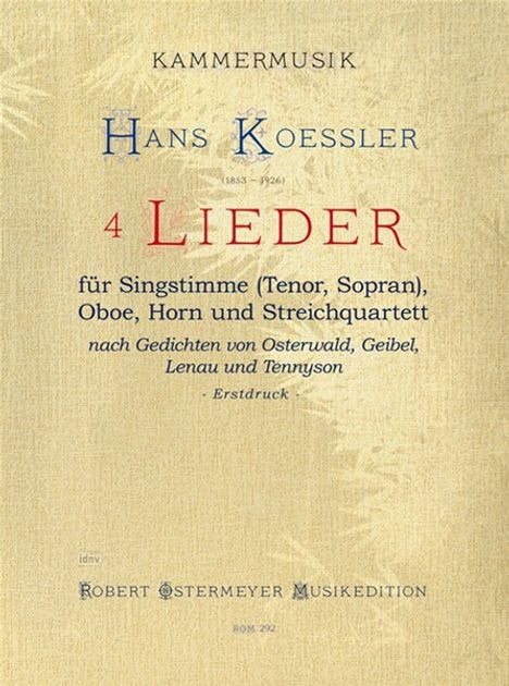 4 Lieder, Noten