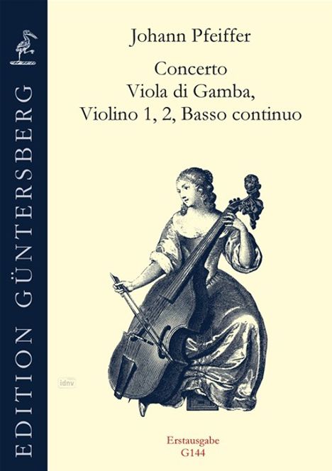 Johann Pfeiffer: Concerto Viola di Gamba, Violino 1, 2, Basso continuo, Noten