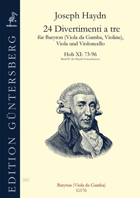 Joseph Haydn: 24 Divertimenti a tre, Barytontrios 73-96 Nr. 73-96 Hob. XI:73-96, Noten
