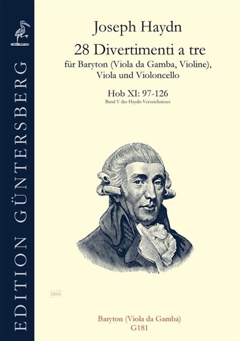 Joseph Haydn: 28 Divertimenti a tre, Barytontrios 97-126 Nr. 97-126 Hob. XI:97-126, Noten