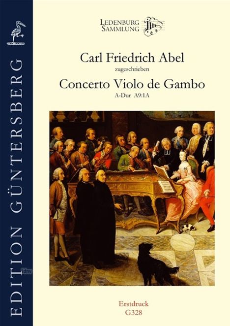 Carl Friedrich Abel: Concerto Violo de Gambo für Viola da Gamba, zwei Violinen, Viola und Basso A-Dur A9:1A, Noten