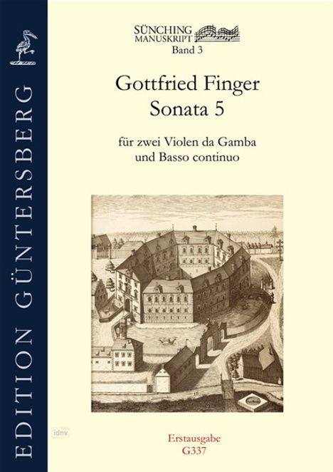 Gottfried Finger: Sonata 5 für 2 Violen da Gamba und Basso continuo Sünching Nr. 5, Noten