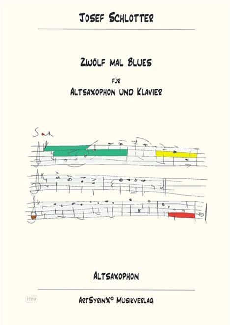 Josef Schlotter: 12 mal Blues für Altsaxophon und Klavier, Noten