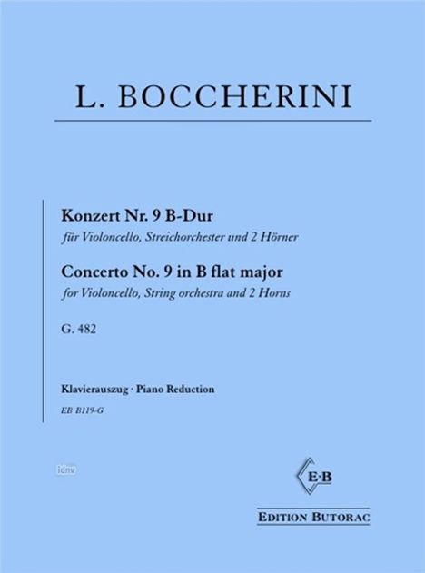 Luigi Boccherini: Konzert Nr. 9 B-Dur (G. 482), Noten