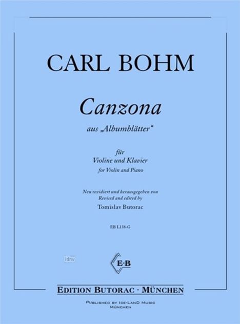 Carl Bohm: Canzona, Noten