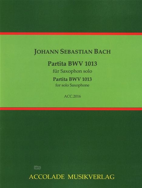 Johann Sebastian Bach: Partita fis-moll BWV 1013 für Saxophon solo BWV 1013, Noten