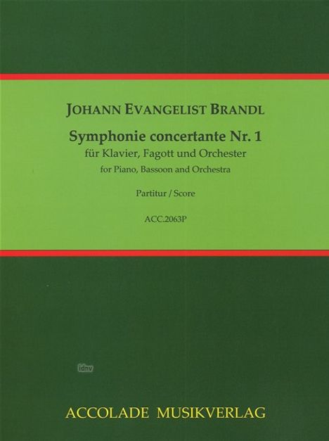 Johann Evangelist Brandl: Symphonie concertante Nr. 1 B-Dur, Noten