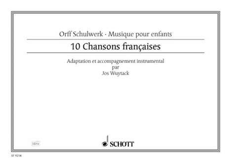 Dix Chansons Francaises, Noten