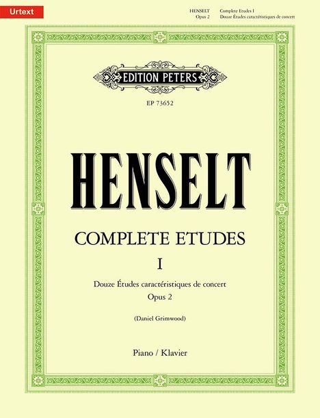 Adolph Henselt: Henselt, A: Complete Etudes I, Noten