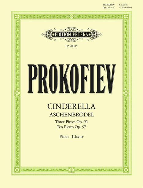 Prokofiev: Thirteen pieces from the ballet ‘Cinderella’ for Piano Op. 95 &amp; Op. 97 für Klavier solo -Aschenbrödel-, Buch