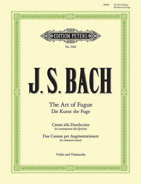 2 Canons from the Art of Fugue (Arranged for Violin and Cello), Buch
