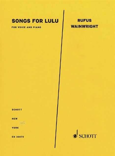 Rufus Wainwright: Songs for Lulu (2012), Noten