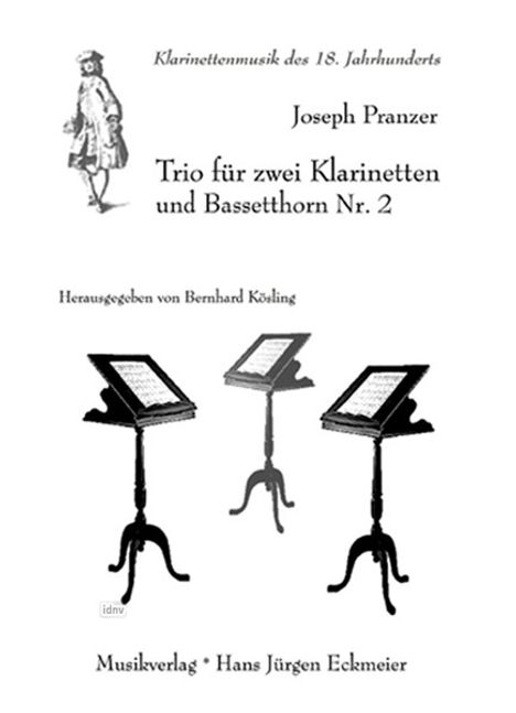 Joseph Pranzer: Trio für zwei Klarinetten und, Noten