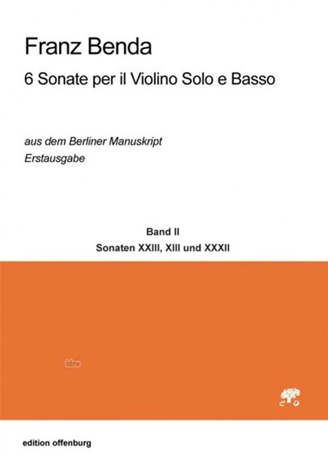 Frantisek Benda: 6 Sonate per il Violino e Bass, Noten