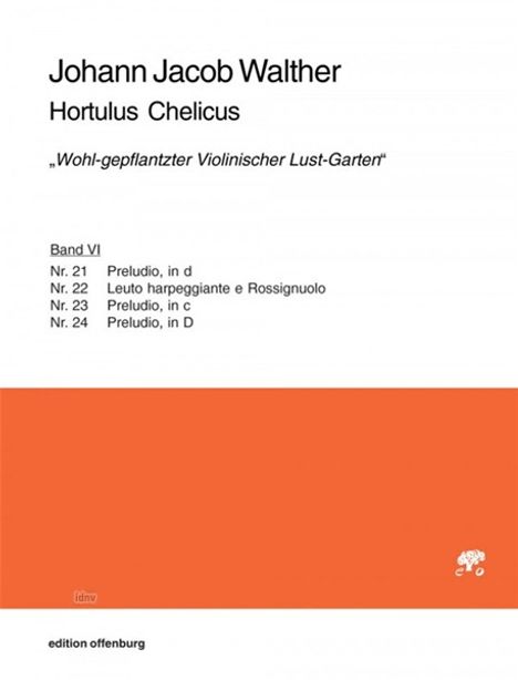 Johann-Jacob Walther: Hortulus Chelicus (Band VI) "W, Noten