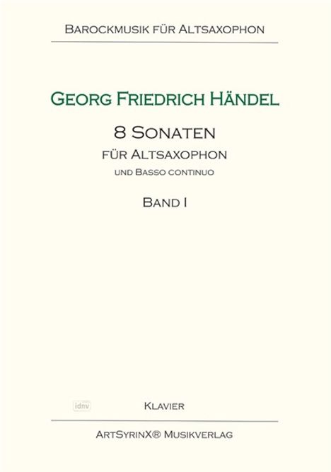 Georg Friedrich Händel: 8 Sonaten für Altsaxophon und Bc, Noten