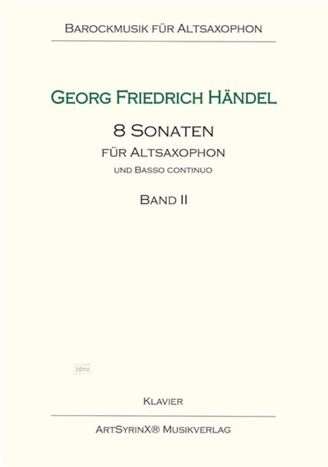 Georg Friedrich Händel: 8 Sonaten für Altsaxophon und Bc, Noten