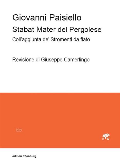 Giovanni Paisiello: Stabat Mater del Pergolese, Noten