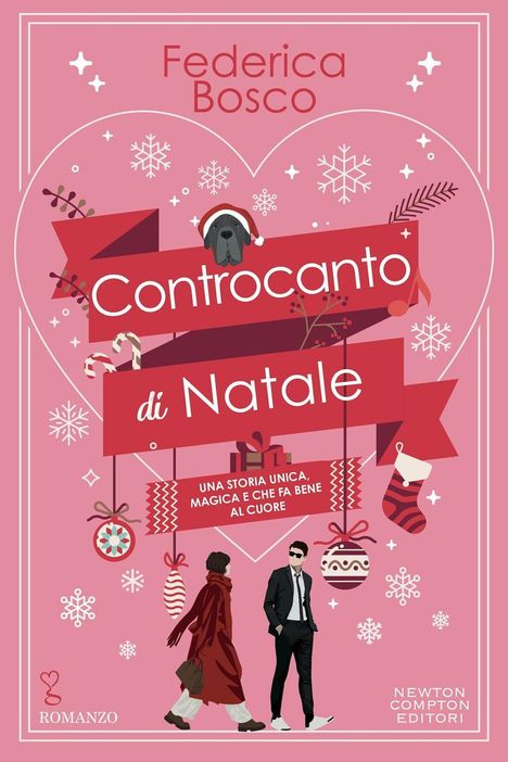 Covertext: "Federica Bosco, Controcanto di Natale, Una storia unica, magica e che fa bene al cuore. Romanzo."  
Illustration: Winterliches Herz mit Figuren.