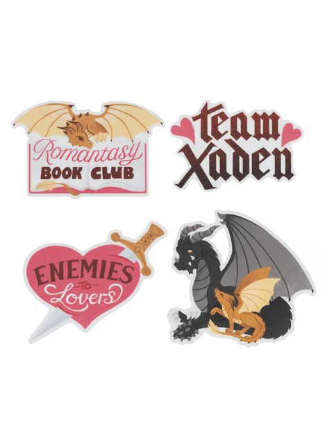 Rebecca Yarros's Fourth Wing: Romantasy Stickers - Sticker Set of 4, Diverse