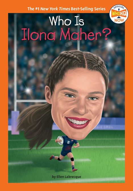 „Who Is Ilona Maher?“ steht oben, darunter eine Läuferin mit übergroßem Kopf. Sie trägt ein Rugby-Trikot.