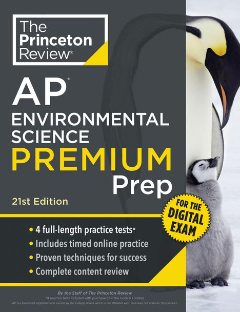 "The Princeton Review. AP Environmental Science Premium Prep, 21st Edition. Pinguin mit Küken."