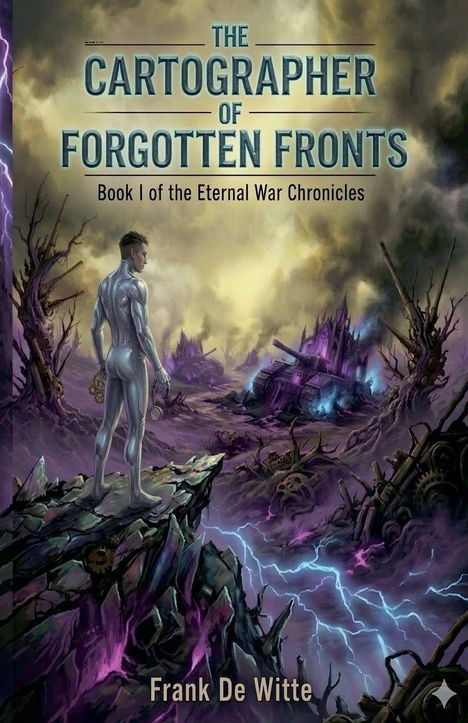 "The Cartographer of Forgotten Fronts," Buch 1 der "Eternal War Chronicles". Eine futuristische Landschaft mit Ruinen.