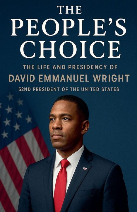 "The People's Choice. The Life and Presidency of David Emmanuel Wright, 52nd President of the United States." Ein Mann im Anzug.